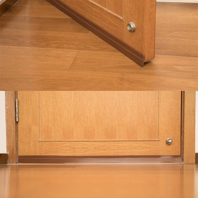 Suptikes 2 Pack Door Draft Stopper Under Door Seal for Exterior/Interior Doors, Door Sweep Strip Under Door Draft Blocker, Soundproof Door Bottom Weather Stripping, 2" W x 39" L, Brown - Image 3